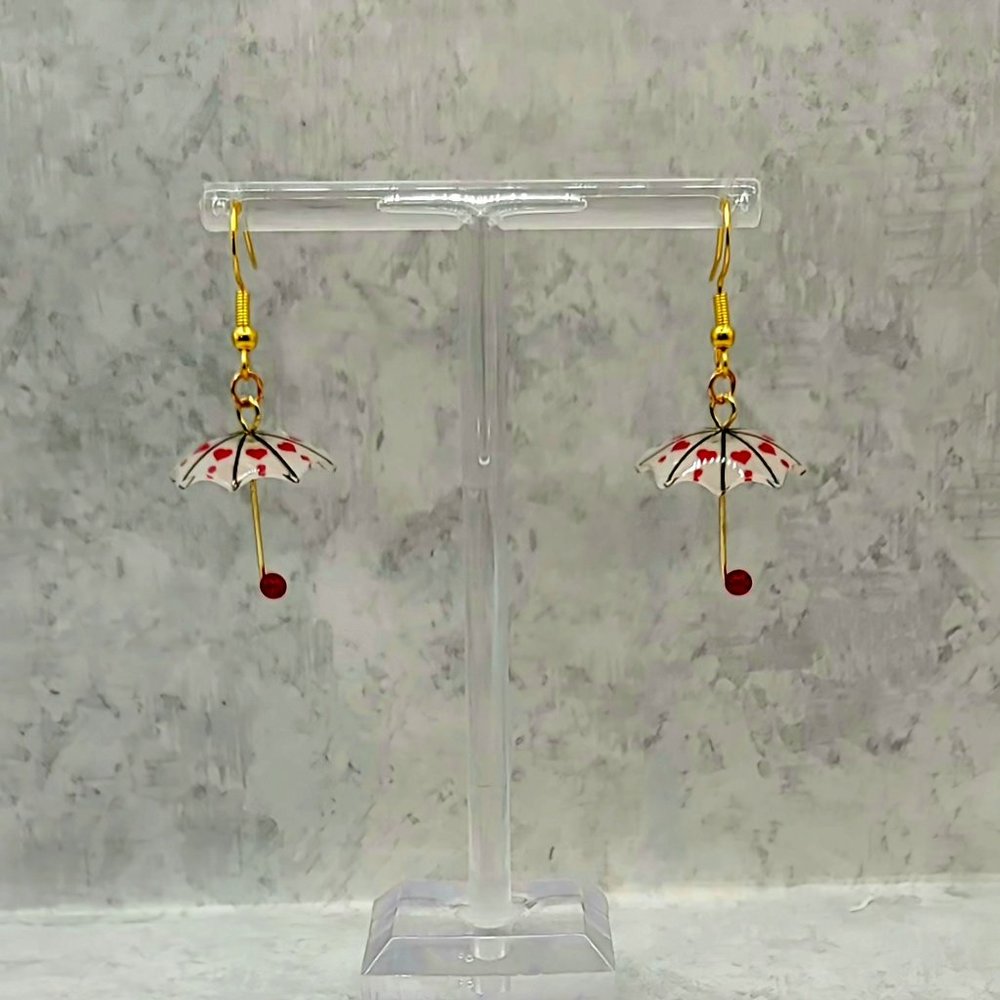 Heart umbrella earrings